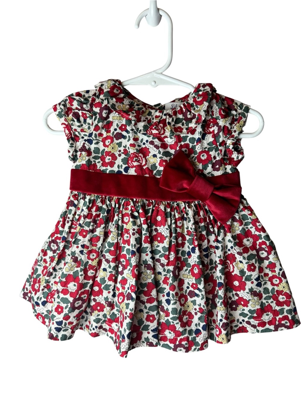 Trotters London Lily Rose Liberty Holiday Dress Floral Bow 3-6M